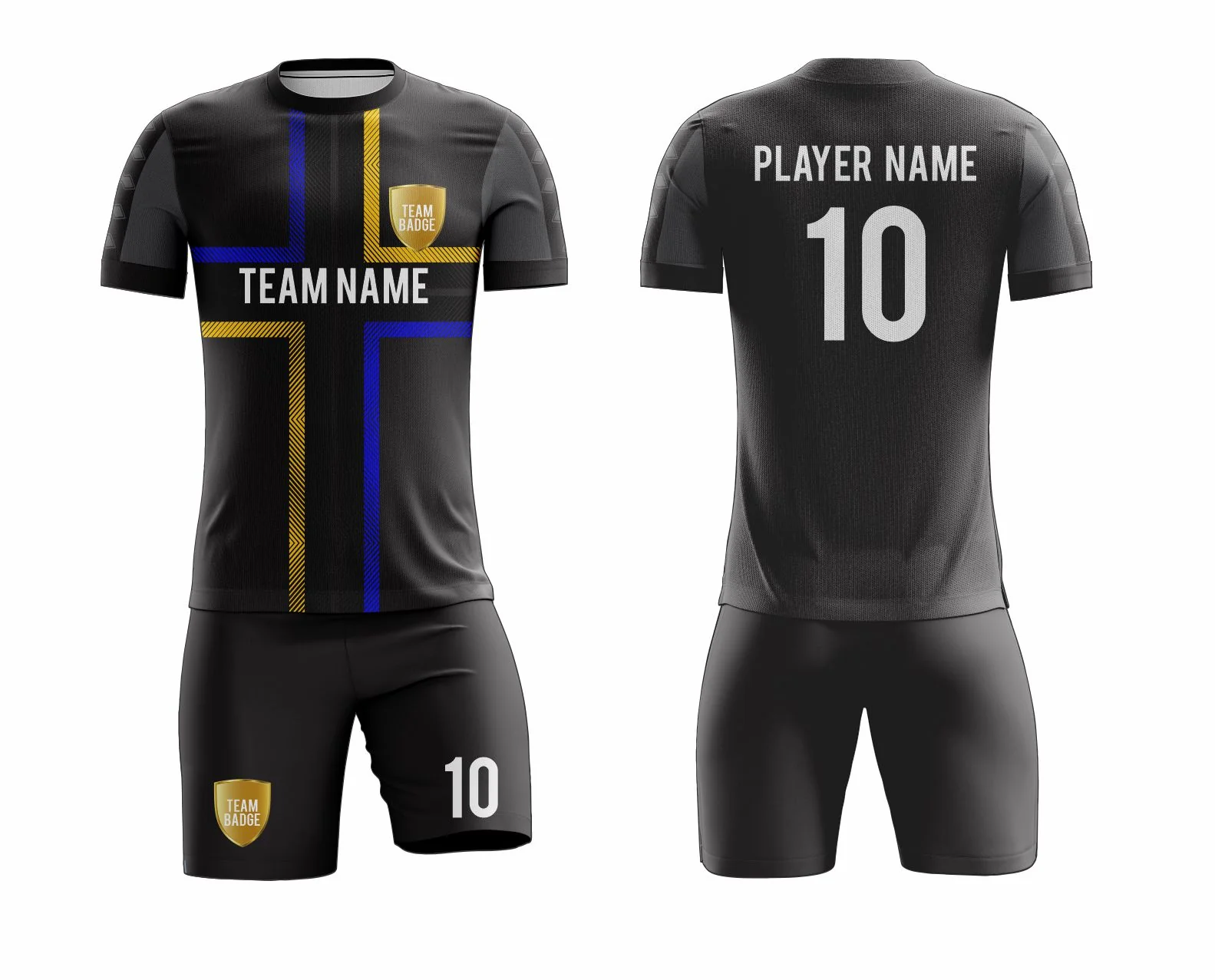 SB 12802 Black Sublimation Custom Soccer Jersey Adult & Youth Unisex - Hipona Sports