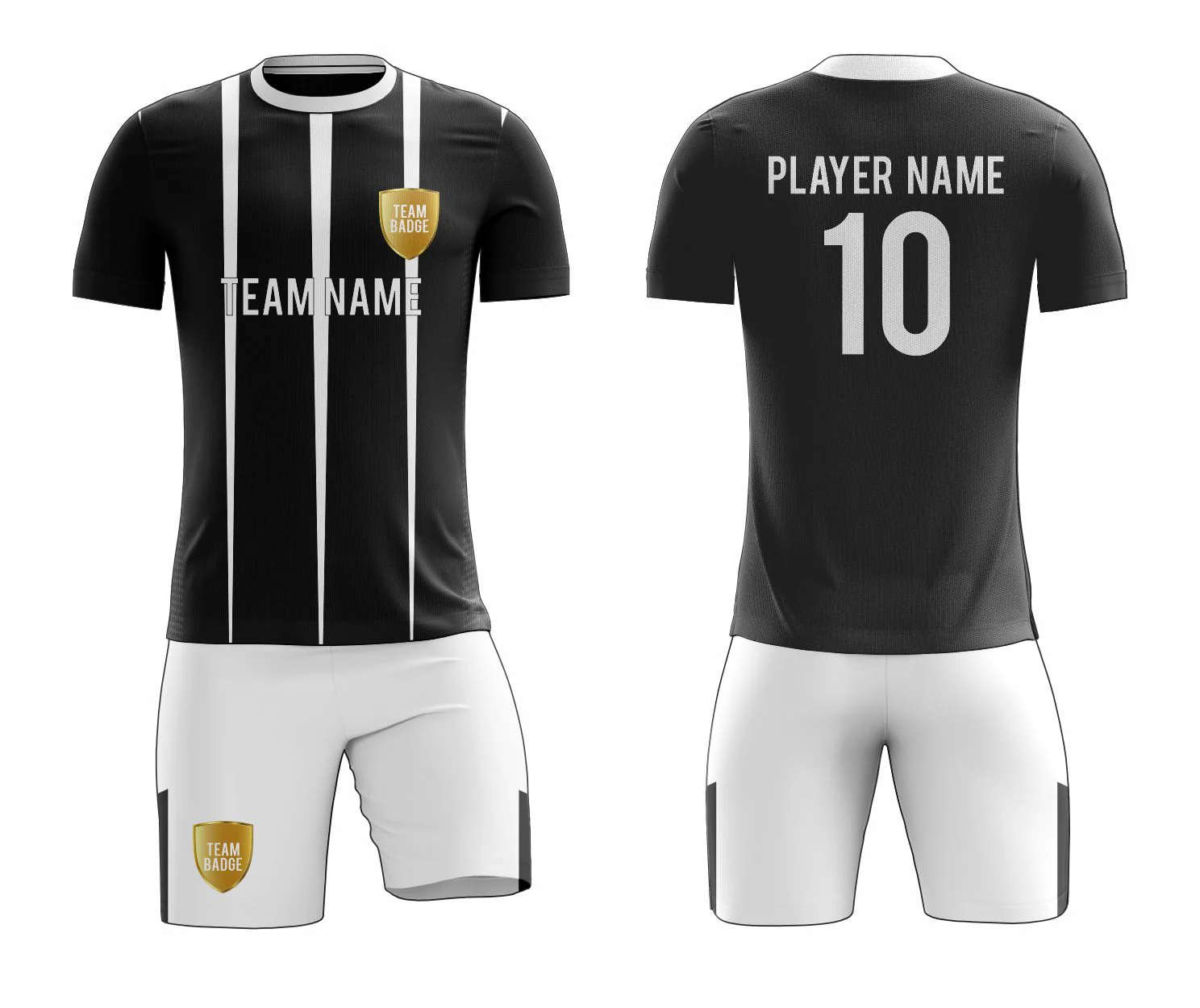 SB 12882 Black and White Sublimation Custom Soccer Jersey Adult & Youth Unisex - Hipona Sports