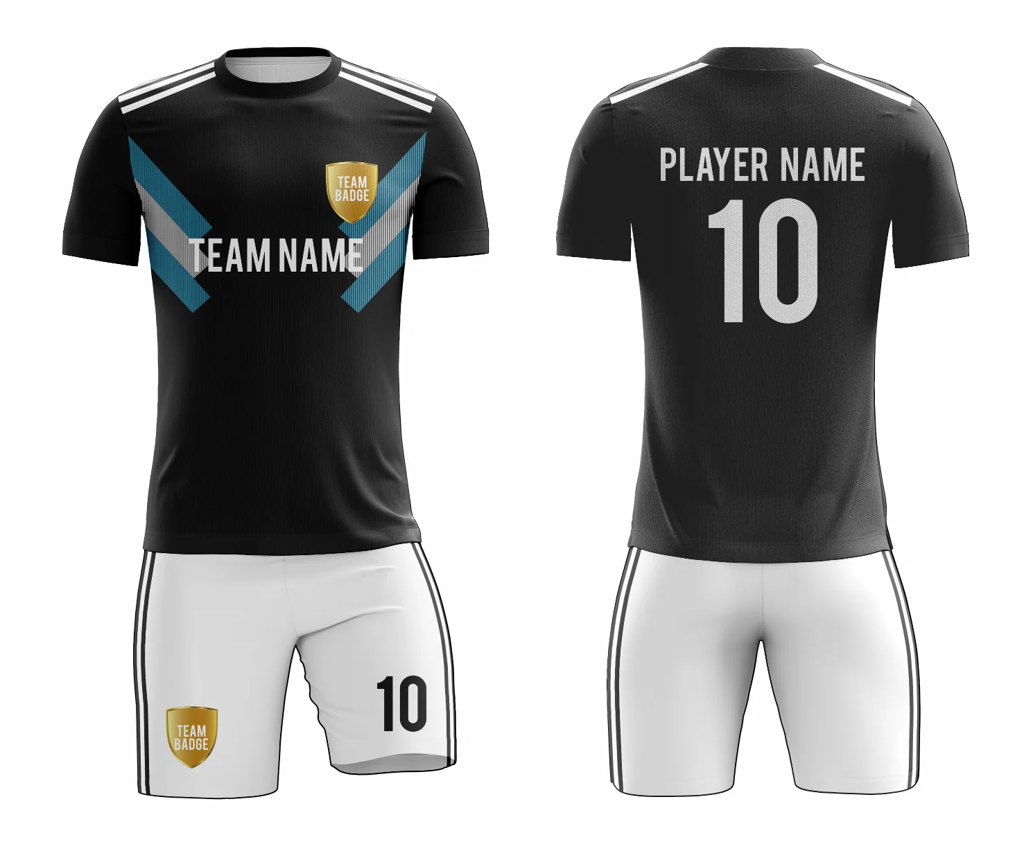 SB 1175 Black/White Sublimation Custom Soccer Jersey Adult & Youth Unisex - Hipona Sports