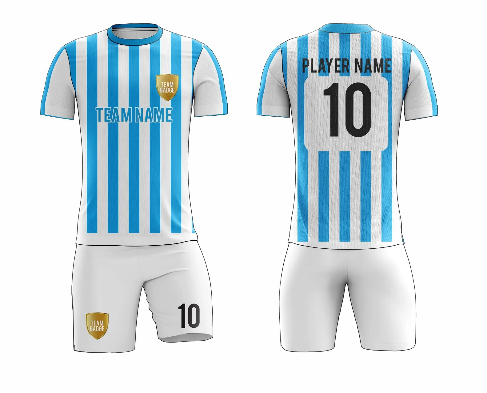 SB 12885 Blue and White Sublimation Custom Soccer Jersey Adult & Youth Unisex - Hipona Sports