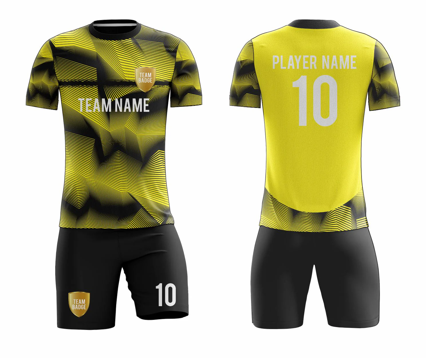 SB 12825 Black and Yellow Sublimation Custom Soccer Jersey Adult & Youth Unisex - Hipona Sports