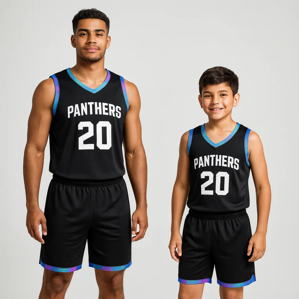 BBU-111 Black Customizable Basketball Jersey With Optional Shorts - Hipona Sports